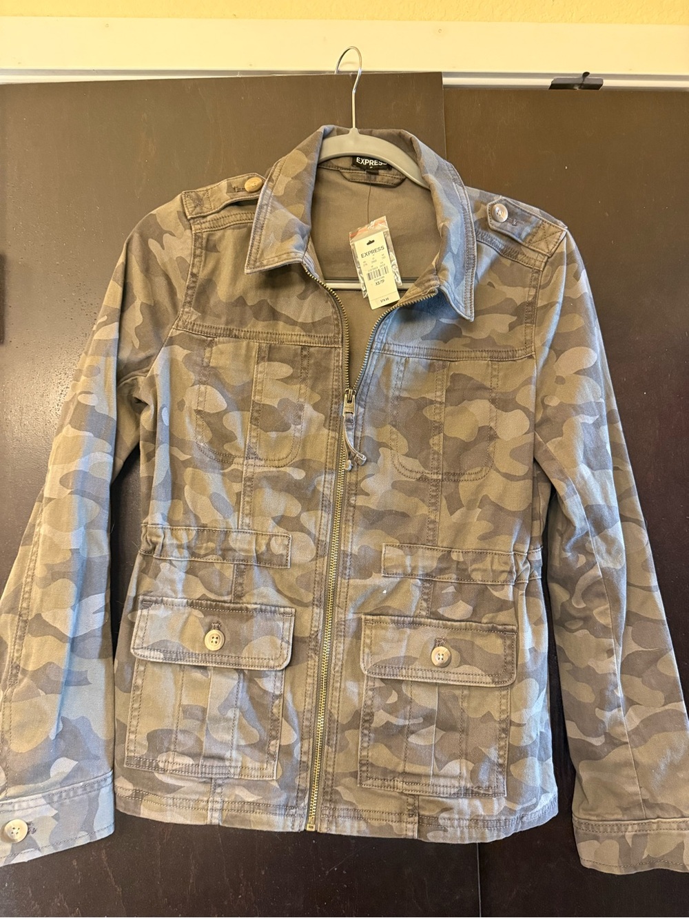 Express Women's Taupe Camo Utility Jacket